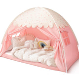 Sherilyn Twin Bed Canopy Tent Toddler, Kids Bed Canopy Indoor on Bed Privacy Space Playhouse Sleeping Blackout Twin Size Tents B