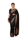 Shiv Textiles Womens Banarasi Silk Saree (ST-KP-5007-BLACK)