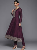 Libas Women'S Silk Blend Kurta Sets (33458O_Purple Purple M