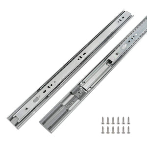 1 Pair Full Extension Drawer Slides 18 inch Heavy Duty Drawer Slides - LONTAN 4502S3-18 Soft close Ball Bearing Side Mount Drawe