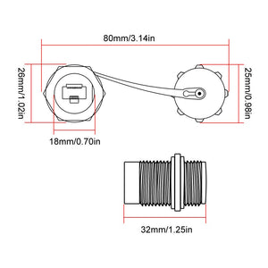 UMLIFE 2PCS Ethernet LAN Cable Connector CAT5/5e/6 RJ45-8P Shielded Industrial Panel Mount Bulkhead Feed Thru Coupler with Water