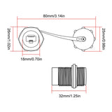 UMLIFE 2PCS Ethernet LAN Cable Connector CAT5/5e/6 RJ45-8P Shielded Industrial Panel Mount Bulkhead Feed Thru Coupler with Water