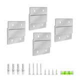 French Cleat 2 inch 4 Pairs Mirror Hanger Kit 30 lb Z Hanging Heavy Picture Mirror Frame Wall Mounting Bracket Hardware Duty Cli