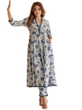 LookMark Women's Printed Cotton Blend A-line Kurta Pant Dupatta Set with Lace - Elegant Ethnic Wear for Women - Perfect for Casu