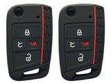 Horande 4 Button Silicone Protector Key Fob Cover Case fit for VW 2016-2017 Golf Polo GTI 2018 2019 Tiguan Keyless Entry Key Fob