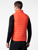 Fyltr Men'S Sleeveless Puffer Jacket With Neon Trims - Stand Collar | Full Zipper | Side Pockets | Shaped Hem,Tangerine Blaze,Tangerine Blaze,Xl