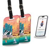 [Pack 2] Tag8 Sydney Smart Bag Tag |Trendy Luggage Tag Id Fashionable Digital Name Tag | Airline Compliant, Sita World Tracer Co