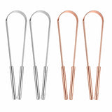 Varneya Tongue Cleaner Collection | 2 Copper & 2 Stainless Steel Scrapers | Reusable Oral Care Accessories