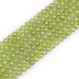 GEM-Inside Green Peridot Gemstone Loose Beads Natural Round 4mm Crystal Energy Stone Power for Jewelry Making 15''