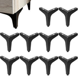 Biugaaufai 5 Inch Black Metal Furniture Legs, Set of 10, Replacement Triangle Couch Legs with Screw, Metal Triangle Furniture Fe