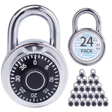 XanHen Combination Padlocks with Metal Body, Indoor Use for Gym Lockers & School Locker, Black, 24-Pack