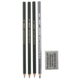 Prismacolor 2502 Scholar Graphite Drawing Pencil Set, Gray, 5Piece Kit