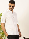 Thomas Scott Mens Linen Solid Kurta Shirt (Ts1529_White_L)