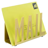 MyGift Mail Holder Organizer Countertop Modern Golden Metal with Cutout MAIL Lettering Design, Office Desktop Envelope and Docum