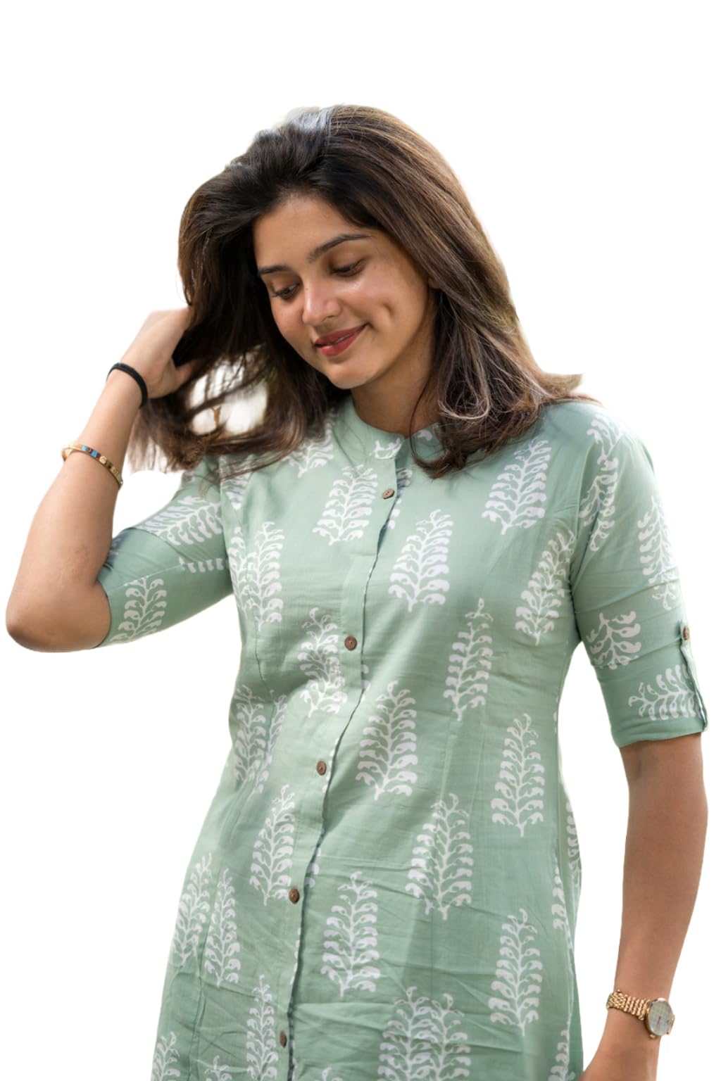 Anni Designer Women'S Rayon Viscose A-Line Printed Kurta With Pant (Kopek Green_L_Green_Large),Green,L