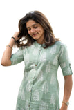 Gosriki Women'S Rayon Viscose A-Line Printed Kurta With Pant (Kopek Green-Gs_Xl_Green_X-Large),Green,,B0DZ2T2GFN