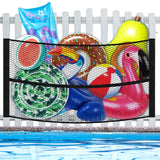DECOHS 71 x 47 Extra Large Pool Toy Float Storage Net, Hanging Poolside Fence Toys Net Holder, Heavy Duty Elastic Pool Toys Mesh