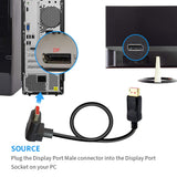 ALYYDBG 8K@60Hz 90 Degree Right Angle DP 1.4 Cable, Male to Male Right Angled Displayport 1.4 Cable Cord 8K@60Hz, 4K@144Hz, 2K@1