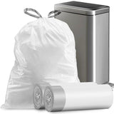 8 Gallon Trash Bags Drawstring, Strong Medium Kitchen Garbage Bag White Trash Can Liners, 22 x 23, (34 Count)
