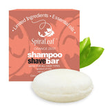 SPIRALEAF Shampoo & Shave Bar -Plant-Based Shampoo & Shave Bar for All Hair Types, Concentrated Formula with Essential Oils, Lim
