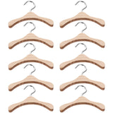 iplusmile Mini Wooden Dolls Clothes Hanger: 10Pcs Miniature Clothes Hangers Wardrobe Furniture Accessories for Dollhouse Supplie