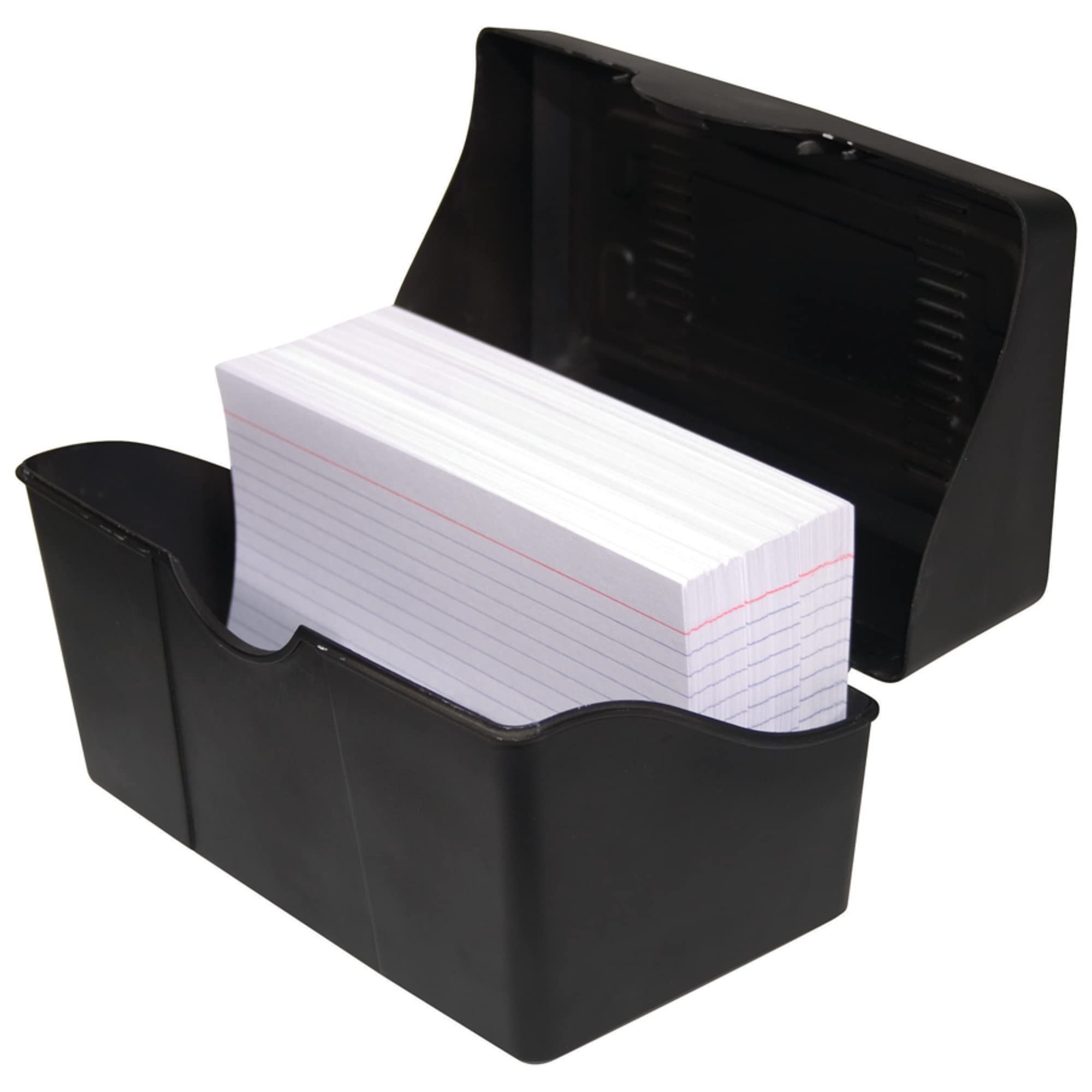 Innovative Storage Designs Plastic Card File, 4 X 6, 300-Card Capacity, Black