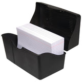 Innovative Storage Designs Plastic Card File, 4 X 6, 300-Card Capacity, Black