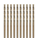 Metric Cobalt Drill Bits 3.5mm 10PCS, M35 high Speed Steel, high Hardness Straight Shank Drill, Mechanical or Hand Drill for Dri