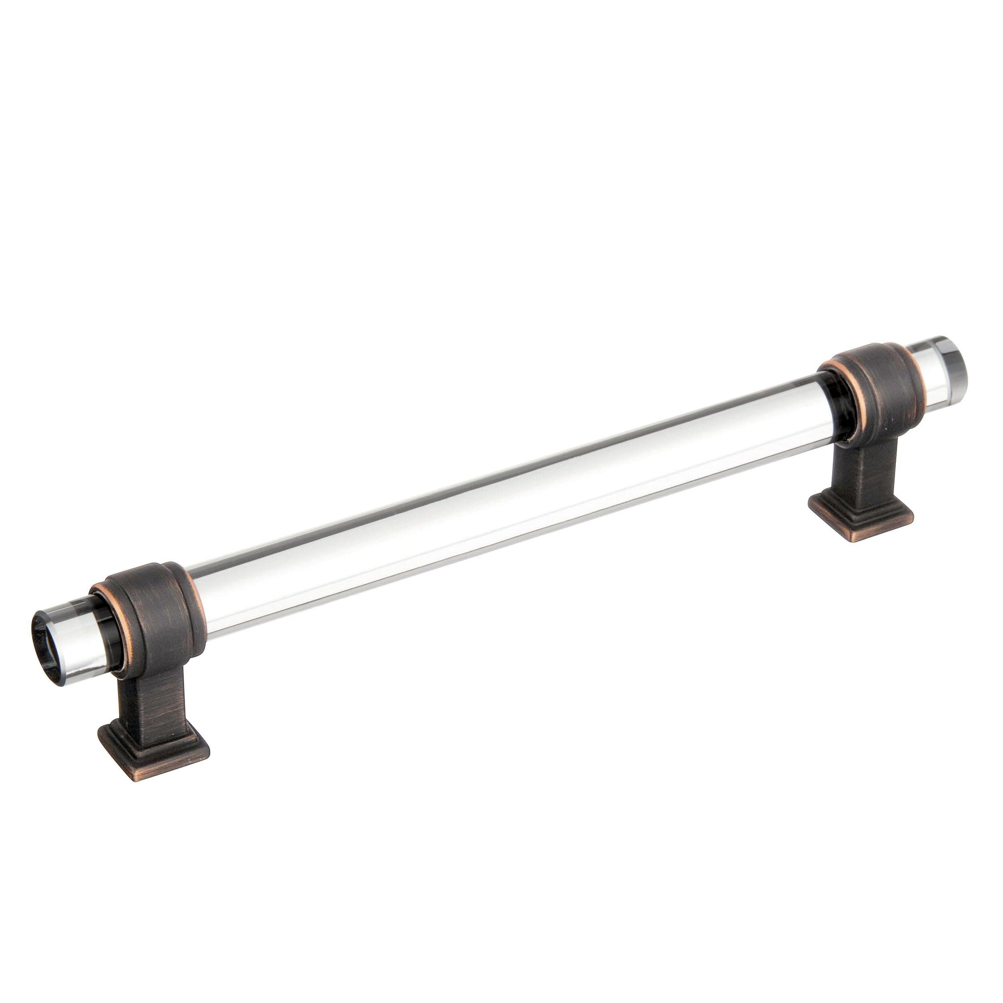 Amerock | Cabinet Pull | Clear/Oil-Rubbed Bronze | 6-5/16 Inch (160 Mm) Center To Center | Glacio | 1 Pack | Drawer Pull | Drawe