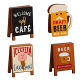 Ouliget Retro Desktop Memo Holder,Note Folder Table Number Stands Cartoon Memo Clip Photo Clip,Wooden Desk Decor Office Accessor