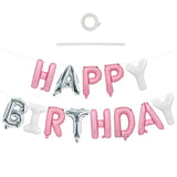 TONIFUL Happy Birthday Balloons Banner 16 Inch Mylar Foil Letters Birthday Sign Reusable for Girls Boys Kids & Adults Birthday P