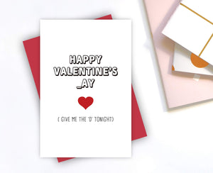 Alzombi Naughty Happy Valentine's Day Card, Adult Cheeky Love Card for Husband Boyfriend, Give Me The 'D' Tonight