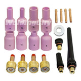 WeldingCity 20-pcs TIG Welding Torch Accessory Kit .040-1/16-3/32-1/8 Collet-LARGE Gas Lens-Ceramic Cup (Reg. & Long)-Gasket-Bac