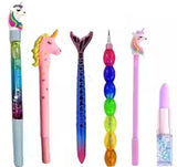 ECLET 6Pc Combo Stationery Item Unique Design Pen Combo Set for Kids | Blue Ink Ball Pens School Writing Pack for Boys & Girls z