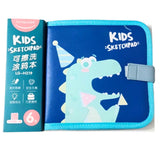 My Party Suppliers Kids Reusable Sketchpad Drawing Book with Washable Markers & Duster Cartoon Design Drawing Pad for Kids (Ye