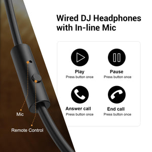 Oneodio Over Ear Headphone, Wired Bass Headsets With 50Mm Driver, Foldable Lightweight Headphones With Shareport And Mic For Rec
