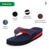 Ortho Joy Doctor Orthopedic Soft Slippers For Ladies Daily Use/Mcr Chappals For Women/Ortho Slippers Women,Navy Blue-Red,8,B08BCKTSKF