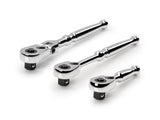 TEKTON 3/8 Inch Drive QuickRelease Small Body Ratchet Set, 3Piece (3, 6 in., 6 in. flex) | SRH99122