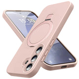 KMAMBAG Mag-Ring for Galaxy S24 Plus Case, Liquid Silicone [Moisturizing Factor] Exreme Soft Slim Phone Case with Stand [Compati