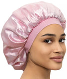 CAPLORD Silky Satin Bonnet - Adjustable Head Size Sleep Silk Bonnet - Double Layer Satin Lined Sleeping Cap - Reversible Hair Bo