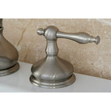 Kingston Brass Ks1168Nl Heritage Widespread Lavatory Faucet With Metal Lever Handle, Brushed Nickel,8-Inch Adjustable Center