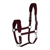 HORZE Kiel Adjustable Horse Halter with Fleece Padding - Dark Red - Cob