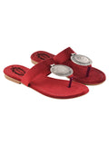 Shoetopia Jewel Detailed Cherry Flats For Women & Girls /Uk4,Cherry,4,B0BZPVKRHD