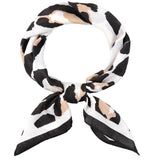 Buildcon Head Scarf For Women, White Base Leopard Print Design, Versatile Fashion Accessory, Lightweight And Soft Fabric, One Pi