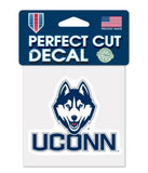 WinCraft NCAA University of Connecticut UConn Huskies 4 x 4 inch Outdoor Color Decal