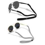 HALF CRESCEN Glasses Strap (2 PCS) Sports Eyeglass Strap Adjustable Sunglasses Retainer for Men Women -2 Pack(Black, Grey)
