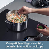 All-Clad D3 3-Ply Stainless Steel Fry Pan 8 Inch Induction Oven Broiler Safe 600F Pots And Pans, Cookware Silver
