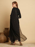Gosriki Women'S Cotton Blend Straight Printed Kurta With Pant & Dupatta (Kamita Black-Nw-Gs_Xl_Black_X-Large),Black,,B0D83SF7WJ