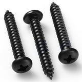 BNUOK #10 x 2-1/2 Inch Pan Head Wood Screws, Phillips Drive, Black Oxide Stainless Steel 304 (18-8), Self Tapping for Wood, Shee