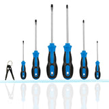 VHEONET Magnetic Screwdriver Sets 6 PCS,Screwdriver Set with Bag,Flat Head Phillips Screwdriver, Non-Slip Cushion Grip for Repai